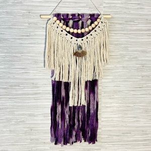 Macrame wall art. Hand crafted with colorful fibers to enhance your decor.
